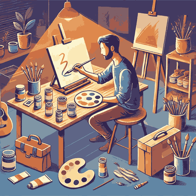  A person painting, illustrating the importance of hobbies for mental health.